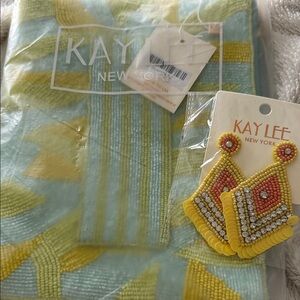 Kaylee Set With Clutch & Earrings. Seed Bead.  NWT. Stunning.